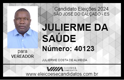 Candidato JULIERME DA SAÚDE 2024 - SÃO JOSÉ DO CALÇADO - Eleições