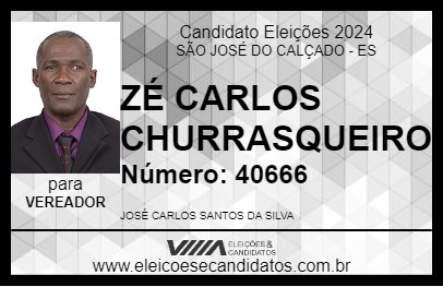 Candidato ZÉ CARLOS CHURRASQUEIRO 2024 - SÃO JOSÉ DO CALÇADO - Eleições