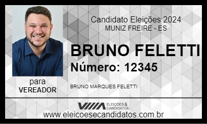 Candidato BRUNO FELETTI 2024 - MUNIZ FREIRE - Eleições