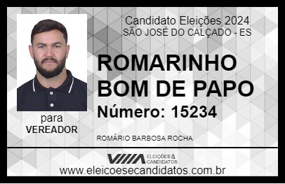 Candidato ROMARINHO BOM DE PAPO 2024 - SÃO JOSÉ DO CALÇADO - Eleições