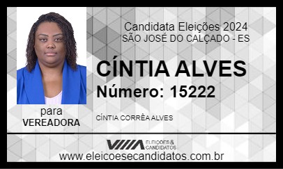 Candidato CÍNTIA ALVES 2024 - SÃO JOSÉ DO CALÇADO - Eleições