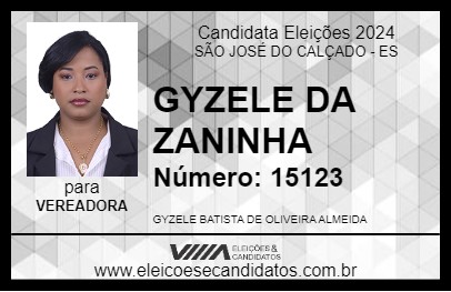 Candidato GYZELE DA ZANINHA 2024 - SÃO JOSÉ DO CALÇADO - Eleições