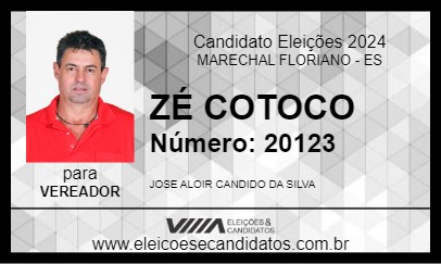 Candidato ZÉ COTOCO 2024 - MARECHAL FLORIANO - Eleições