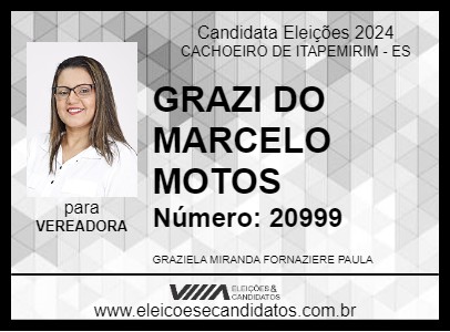 Candidato GRAZI DO MARCELO MOTOS 2024 - CACHOEIRO DE ITAPEMIRIM - Eleições