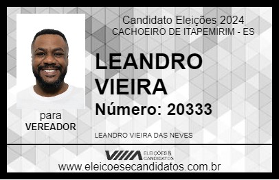 Candidato LEANDRO VIEIRA 2024 - CACHOEIRO DE ITAPEMIRIM - Eleições