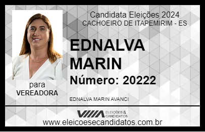 Candidato EDNALVA MARIN 2024 - CACHOEIRO DE ITAPEMIRIM - Eleições