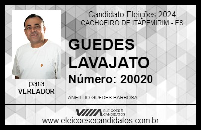 Candidato GUEDES LAVAJATO 2024 - CACHOEIRO DE ITAPEMIRIM - Eleições