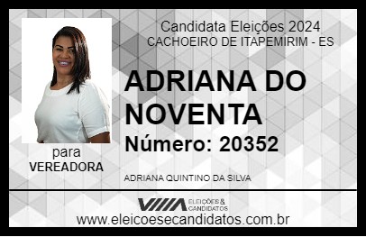 Candidato ADRIANA DO NOVENTA 2024 - CACHOEIRO DE ITAPEMIRIM - Eleições