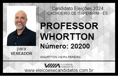 Candidato PROFESSOR WHORTTON 2024 - CACHOEIRO DE ITAPEMIRIM - Eleições