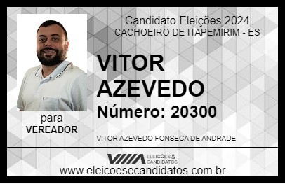 Candidato VITOR AZEVEDO 2024 - CACHOEIRO DE ITAPEMIRIM - Eleições