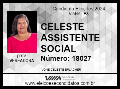 Candidato CELESTE ASSISTENTE SOCIAL 2024 - VIANA - Eleições