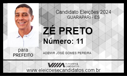 Candidato ZÉ PRETO 2024 - GUARAPARI - Eleições