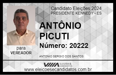 Candidato ANTÔNIO PICUTI 2024 - PRESIDENTE KENNEDY - Eleições