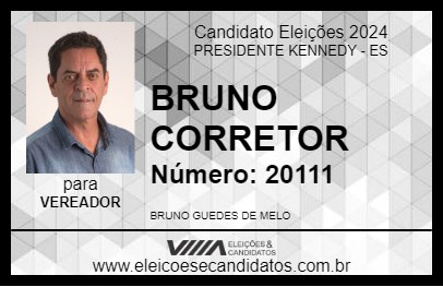 Candidato BRUNO CORRETOR 2024 - PRESIDENTE KENNEDY - Eleições