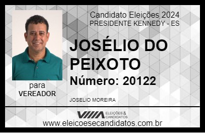 Candidato JOSÉLIO DO PEIXOTO 2024 - PRESIDENTE KENNEDY - Eleições