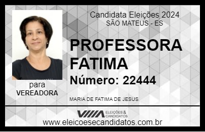 Candidato PROFESSORA FATIMA 2024 - SÃO MATEUS - Eleições