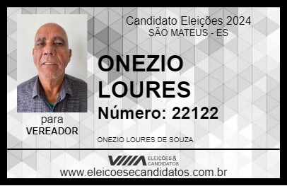 Candidato ONEZIO LOURES 2024 - SÃO MATEUS - Eleições