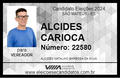 Candidato ALCIDES CARIOCA 2024 - SÃO MATEUS - Eleições