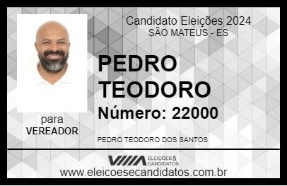 Candidato PEDRO TEODORO 2024 - SÃO MATEUS - Eleições