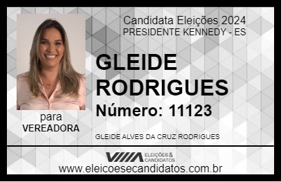 Candidato GLEIDE RODRIGUES 2024 - PRESIDENTE KENNEDY - Eleições