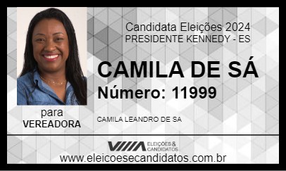 Candidato CAMILA DE SÁ 2024 - PRESIDENTE KENNEDY - Eleições