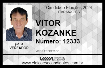 Candidato VITOR KOZANKE 2024 - ITARANA - Eleições