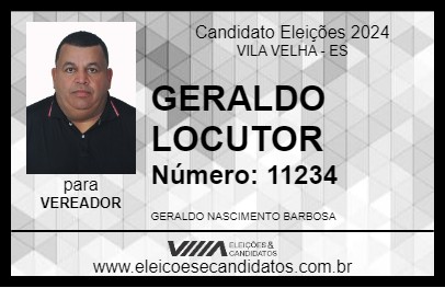 Candidato GERALDO LOCUTOR 2024 - VILA VELHA - Eleições