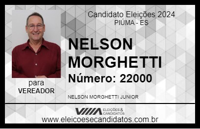 Candidato NELSON MORGHETTI 2024 - PIÚMA - Eleições