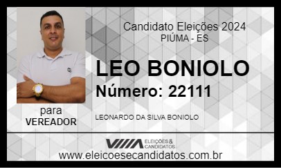 Candidato LEO BONIOLO 2024 - PIÚMA - Eleições