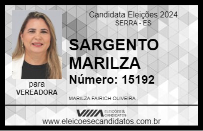 Candidato SARGENTO MARILZA 2024 - SERRA - Eleições