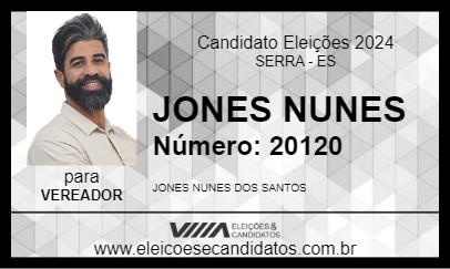 Candidato JONES NUNES 2024 - SERRA - Eleições