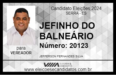 Candidato JEFINHO DO BALNEÁRIO 2024 - SERRA - Eleições