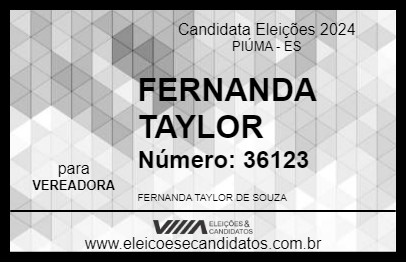 Candidato FERNANDA TAYLOR 2024 - PIÚMA - Eleições