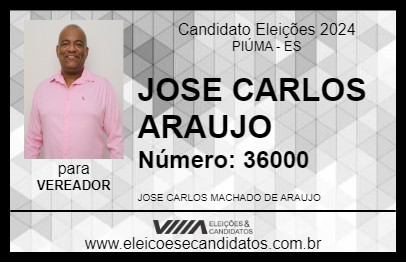 Candidato JOSE CARLOS ARAUJO 2024 - PIÚMA - Eleições