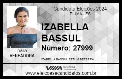 Candidato IZABELLA BASSUL 2024 - PIÚMA - Eleições