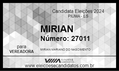 Candidato MIRIAN 2024 - PIÚMA - Eleições