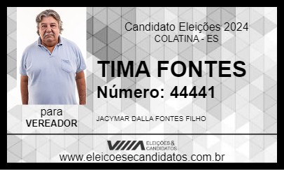 Candidato TIMA FONTES 2024 - COLATINA - Eleições