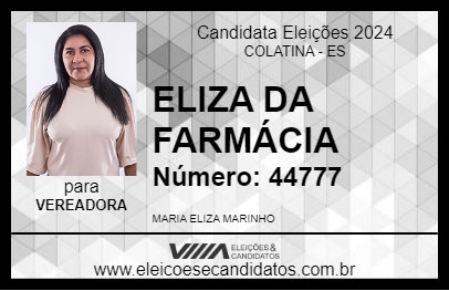 Candidato ELIZA DA FARMÁCIA 2024 - COLATINA - Eleições