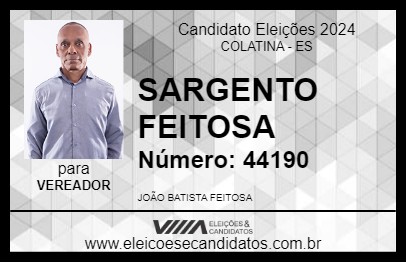 Candidato SARGENTO FEITOSA 2024 - COLATINA - Eleições