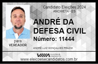 Candidato ANDRÉ PRAZIM 2024 - ANCHIETA - Eleições