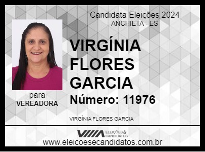 Candidato VIRGÍNIA FLORES GARCIA 2024 - ANCHIETA - Eleições