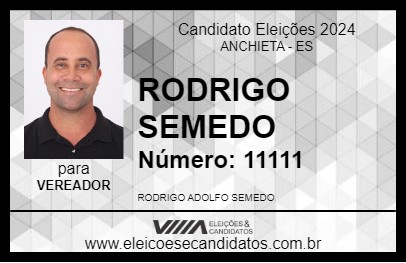 Candidato RODRIGO SEMEDO 2024 - ANCHIETA - Eleições