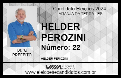 Candidato HELDER PEROZINI 2024 - LARANJA DA TERRA - Eleições