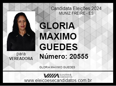 Candidato GLORIA MAXIMO GUEDES 2024 - MUNIZ FREIRE - Eleições