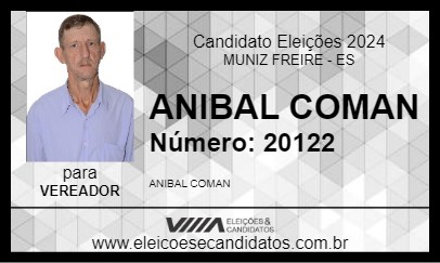 Candidato ANIBAL COMAN 2024 - MUNIZ FREIRE - Eleições