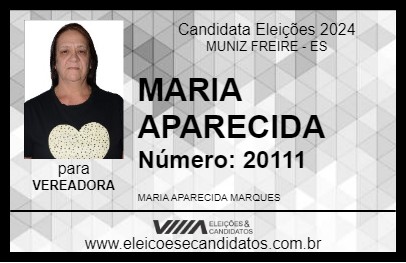 Candidato MARIA APARECIDA 2024 - MUNIZ FREIRE - Eleições