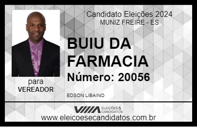 Candidato BUIU DA FARMACIA 2024 - MUNIZ FREIRE - Eleições