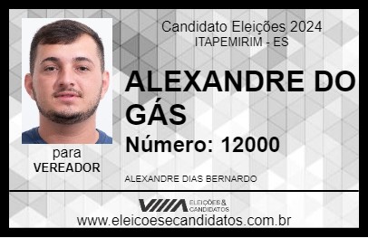 Candidato ALEXANDRE DO GÁS 2024 - ITAPEMIRIM - Eleições