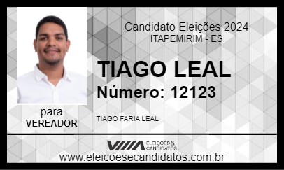 Candidato TIAGO LEAL 2024 - ITAPEMIRIM - Eleições