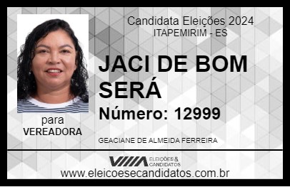 Candidato JACI DE BOM SERÁ 2024 - ITAPEMIRIM - Eleições